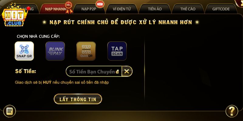 Đi sâu vào hướng dẫn cho người mới khi muốn Nạp tiền HITCLUB