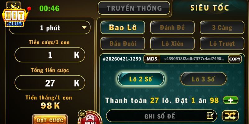 Hướng dẫn quy tắc chơi lô đề 1 ăn 99 tại HITCLUB